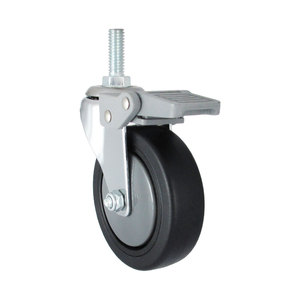 ล้ออุตสาหกรรม3นิ้ว3/8 "X1" ลำต้นล็อคล้อยาง TPR เคลือบโครเมี่ยม - Product Image 1