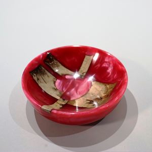 Bol de service en résine rose à grain de chêne, fait à la main, poli, écologique, d'origine indienne, vaisselle décorative pour la cuisine, fête - Product Image 3