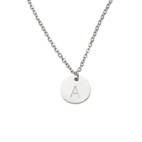 Dina – collier de lettres initiales en acier inoxydable, plaqué or 18K PVD, 26 lettres d'alphabet gravées, collier à breloques pour femmes, vente en gros