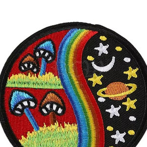Trendy Custom Embroidery <b>Patch</b> High Quality Lightweight Eco-Friendly <b>Sew</b>-<b>On</b> Embroidered Fabric <b>Patch</b> for Jackets Clothing Bags - Product Image 5