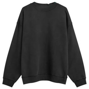 Sweat-shirt en coton à col rond surdimensionné uni pour homme avec logo imprimé brodé personnalisé Automne Hiver - Product Image 1