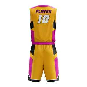 Conjunto de uniformes de baloncesto, impresión por sublimación, fabricante de fábrica, material de poliéster flexible ligero para uso deportivo - Product Image 2