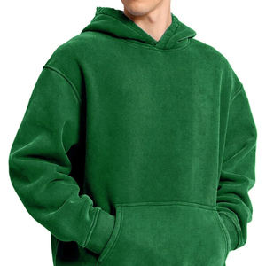 Ensemble sweat à capuche court et pantalon de survêtement pour homme, style streetwear personnalisé, avec broderie appliquée, couleur unie, effet délavé à l'acide, sans ourlet, pour l'hiver - Product Image 4