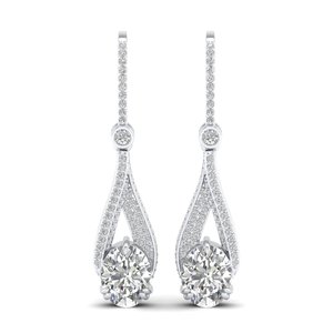 REYES prix d'usine coupe ronde 5.84Ct Moissanite boucles d'oreilles pendantes en argent sterling 925 mariage bijoux fins pour femmes - Product Image 5