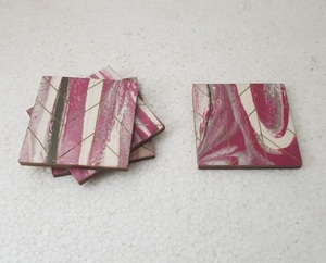 Tresures artisanales sous-verres en résine en bois uniques tampons de tapis d'ardoise élégants ensemble à bas prix pour Table basse cadeau de pendaison de crémaillère pour la maison - Product Image 2