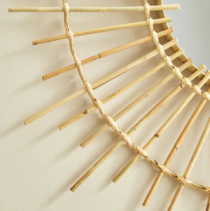 Espejo de pared de ratán ecológico hecho en Vietnam para decoración del hogar, muebles de almacenamiento interior, Material de vidrio, diseño OEM ODM para hoteles - Product Image 2