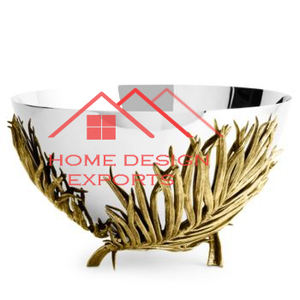 Hermoso diseño moderno de lujo para el hogar, mesa decorativa de Metal, cuenco para frutas en acabado dorado, cuenco para servir con diseño personalizado - Product Image 2