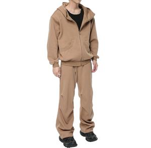 Custom Top Quality Men's Zipper <b>Hoodie</b> Tracksuits <b>Oversized</b> Drop Shoulder Baggy Style Long Sleeve 100% Cotton <b>Fleece</b> Casual Wear - Product Image 4