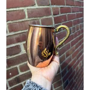 Factory Wholesale Moscow Mule <b>Mug</b> Minimalist Embossed Copper Design 500ml Capacity <b>with</b> Lid for Coffee Beer Travel Accessory - Product Image 5