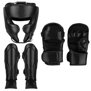 Conjunto de Boxeo de Cuero Genuino, Nuevo, de Alta Calidad, Conjuntos de Sparring de Cuero Hechos a Medida, Cómodos Protectores de Cabeza e Ingle - Product Image 1