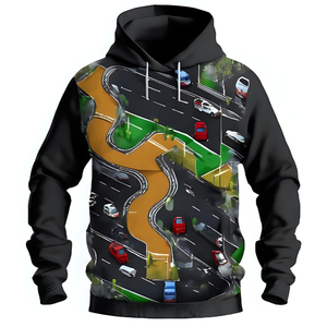 Diseño de tráfico de fabricación Sudadera con capucha personalizada Jersey de lana de algodón con estampado reflectante y opciones OEM/ODM - Product Image 3