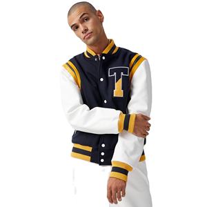 High Quality Custom Logo Embroidery Design Sleeve Baseball Letterman Varsity Jacket Men <b>Factory</b> Wholesale OEM New Fabric - Product Image 1