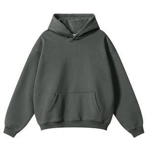 Épais lourd blanc à capuche goutte épaule hommes sweat 380 360 320 Gsm Logo personnalisé français éponge lourd surdimensionné à capuche - Product Image 3