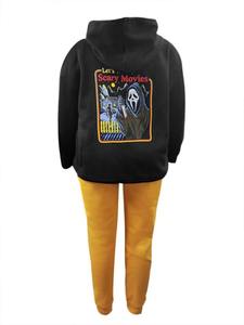 Ensemble de survêtement LW grande taille femmes 2024 hiver nouvelle lettre imprimée poche kangourou à capuche hauts pantalon décontracté 2 pièces ensembles femmes tenue - Product Image 5