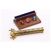 Brass Large Marble Scope Kaleidoscope 4 Interchangeable Glass Marbles Solid Acid-Etched Bronze Finish Luxury Handmade Brass Body