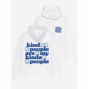 Sudadera con capucha de algodón regular personalizada sudadera blanca Sudadera con capucha Kind People - Product Image 1