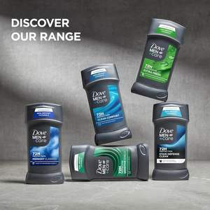 Dove Men + Care ยาระงับกลิ่นกาย, ยาระงับกลิ่นกายจำนวน4ชิ้นใส่สบายสะอาด72ชั่วโมงเหงื่อและป้องกันกลิ่นกายสำหรับผู้ชาย2.7ออนซ์ - Product Image 3