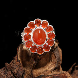 Bague de déclaration en argent 925 de forme ovale en cornaline naturelle pour femmes bijoux faits à la main audacieux et élégants cadeau parfait - Product Image 4
