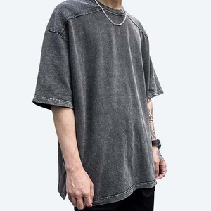 T-shirt unisexe surdimensionné de haute qualité en coton lourd, délavé à l'acide, vintage, avec logo personnalisé imprimé, streetwear, t-shirt ample - Product Image 3