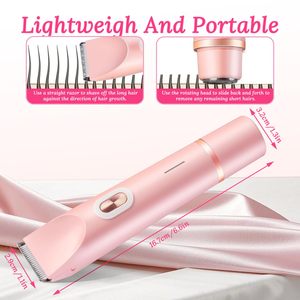 Tondeuse électrique double tête étanche IPX7 pour femme, sans fil, utilisation humide et sèche, tondeuse bikini, rasoir corporel USB - Product Image 2