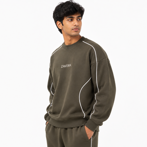 Sweat-shirt Homme Streetwear OEM à Épaules Tombantes, Bordure Blanche, Poignets Côtelés, Haut Décontracté en Polaire, Vêtement en Gros, Sweats à Capuche Personnalisés à Marque Privée - Product Image 3