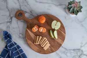 Tabla de cortar de madera de acacia natural, tabla de cortar ecológica para cocinar a diario, bloque de cortar de madera de gran tamaño resistente - Product Image 6