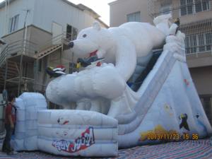 Grand toboggan gonflable en PVC blanc pour enfants, équipement d'amusement pour le plaisir de glisse - Product Image 6