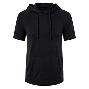 Sweat à capuche pour homme, manches courtes, broderie numérique, coupe classique, vêtements de sport, polyester/coton, couleurs personnalisées - Product Image 1
