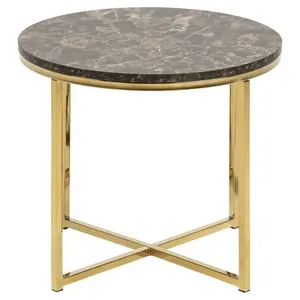 Couch tisch mit faltbarem Sockel aus Gold und Granit marmorplatte