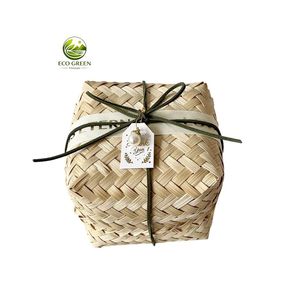 Cesta de Bambú Hecha a Mano en Vietnam con Tapa para Regalos, Organizador de Joyas, Dulces y Almacenamiento Decorativo - Product Image 3