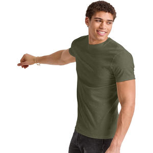 Camiseta de Algodón para Hombre, Manga Corta, Cuello Redondo, Color Sólido Informal, Tejido Transpirable y Suave, Corte Regular, Ropa Básica para Uso Diario en Verano - Product Image 2