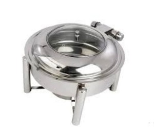 Plat à réchaud rond en acier inoxydable de qualité supérieure, 7 L, idéal pour la restauration et les grands rassemblements, plat à réchaud rond en acier de 7 L - Product Image 1