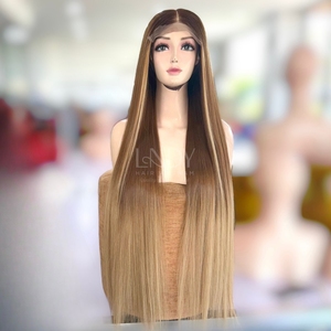 Peluca de encaje frontal HD de cabello humano vietnamita precio al por mayor pelucas de un donante de color recto de hueso de buena calidad - Product Image 1