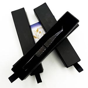 Pince à cils en acier inoxydable écologique avec bouts pointus Diamant Strong Grip Lash Extension Tool Plasma Black - Product Image 3