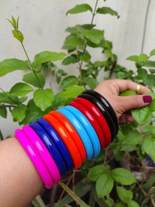 Nueva llegada grueso oro Multicolor resina pulseras mujeres pulseras Acero inoxidable oro estiramiento gran brazalete Punk joyería - Product Image 5