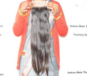 Cheveux naturels de haute qualité 16 "pouces 1 fermeture 5*5 droits prix de gros non traités de l'Inde exportateurs de cheveux humains de temple indien - Product Image 5