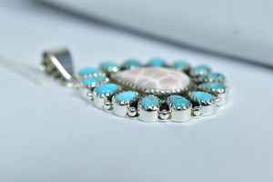 ทำด้วยมือ18นิ้วปรับโซ่ทองชุบชมพู Larimar เงินสเตอร์ลิงจี้อัญมณีสีเขียวขุ่นสร้อยคอ - Product Image 3