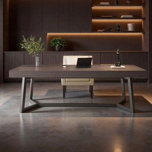 Bureau d'écriture minimaliste italien en bois massif DESK-0090 Poste de travail informatique moderne - Product Image 1