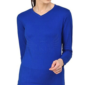 Camiseta de manga 3/4 de verano 2025 de corte clásico para mujer, blusa de punto informal con cuello en V de talla grande y corte holgado antibolitas - Product Image 5