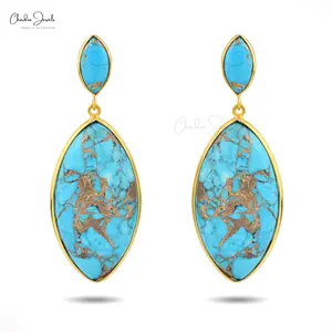 Top Quality Turquoise Danglers 925 Sterling Silver Micron Plated Dandle Earrings For Women Fashion Jewelry At Reasonable Price