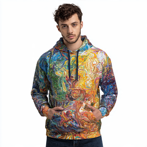 <b>Men</b> Winter Sublimation Hoodies Baggy Jogging Wear Printed Hoodie <b>Men's</b> Drop Shoulder Sublimated Hood Top <b>Mens</b> - Product Image 5