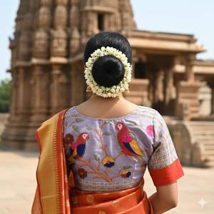 เสื้อผ้าไหมอินเดียคุณภาพดีที่สุด ดีไซน์ทันสมัย สำหรับงานแต่งงาน ผ้าส่าหรีโบราณ งานฝีมือประณีต สำหรับผู้หญิง มีสินค้าพร้อมส่ง - Product Image 4