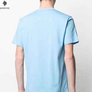 Vente en gros T-shirt homme 100% coton de haute qualité, col rond respirant avec motif solide de style Hip Hop et technique de teinture unie - Product Image 3