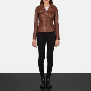 Venta al por mayor de las mujeres chaquetas genuinas Ropa de moda Chaquetas de cuero genuino para las mujeres Venta caliente con estilo chaquetas de cuero para las mujeres - Product Image 6