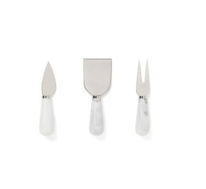 Kitchen Stainless Steel <b>Mini</b> 5pcs Marble Handle Cheese Slicer Fork Butter Cutter Pizza Knife Set <b>for</b> Different Size <b>Sale</b> - Product Image 2