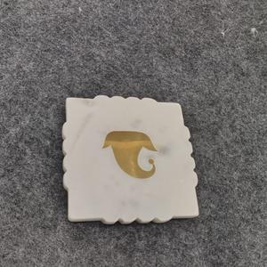 ที่รองแก้วหินอ่อนสีขาวทำด้วยมือรูปทรงแอปเปิ้ลที่รองเครื่องดื่มหินอ่อนสไตล์มินิมอลแบบทันสมัยของตกแต่งโต๊ะหินอ่อนทำด้วยมือ - Product Image 4