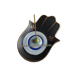 Gran oferta, soporte para quemador de incienso de cerámica, recogedor de cenizas de incienso de mano Hamsa para decoración espiritual, decoración de habitación - Product Image 3