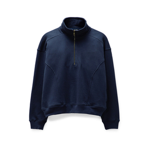 Sweat-shirt à quart de fermeture éclair avec logo brodé personnalisé Sweat-shirt unisexe surdimensionné en polaire vintage Sweat-shirt à demi-fermeture éclair pour hommes - Product Image 1