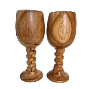 Verre à vin en bois fait à la main meilleur produit verre à vin en bois d'acacia verres en bois de qualité supérieure fabriqués avec soin en Inde - Product Image 2