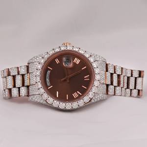 นาฬิกาประดับเพชรสำหรับผู้ชายทำจากสแตนเลสสตีลกลไกการเคลื่อนที่ด้วยแก้วดีไซน์คลาสสิกสำหรับสวมใส่ในชีวิตประจำวันจำนวนมาก - Product Image 2